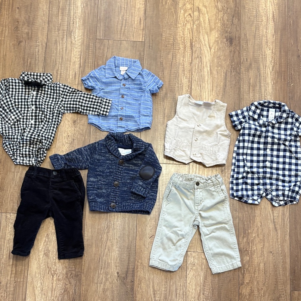 3-6 & 6 Month Baby Boy Dress Clothes Bundle